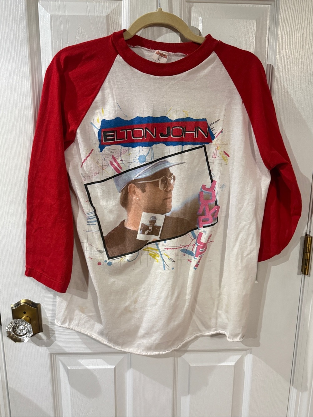 Vintage 1982 Elton John Red & White Raglan Baseball Tee
